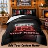 Nissan GT-R Pattern Bedding 3Pcs Set Custom Name, Bed Sheet And Pillowcases For Home Bedroom