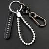 Trendy Diy Mobile Phone Number Plate Pendant Keychain For Men Punk Simple Woven Leather Rope Anti-Lost Car Key Chain Accessories