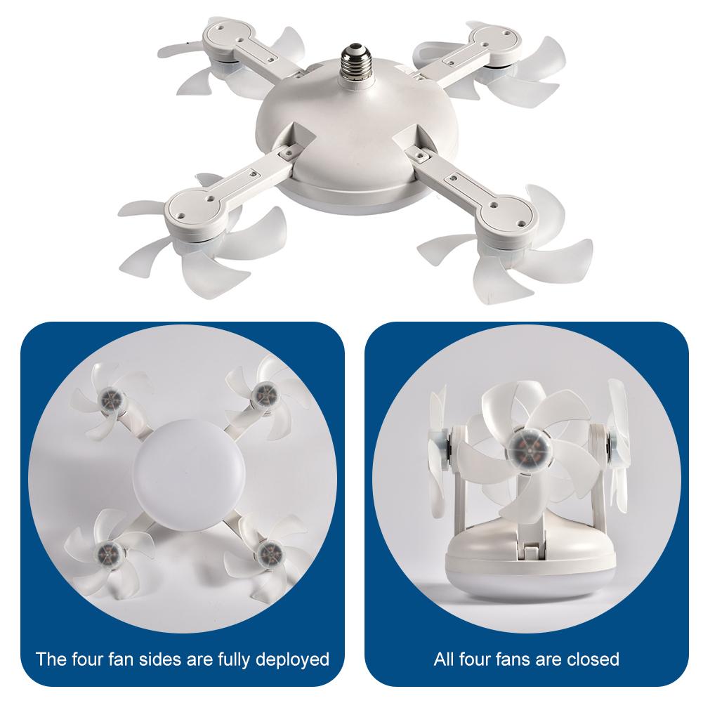 Creative Drone Style LED Ceiling Fan E27 2-in-1 Remote Control Modern Minimalist Lamp Bulb Included for Bedroom Dorm