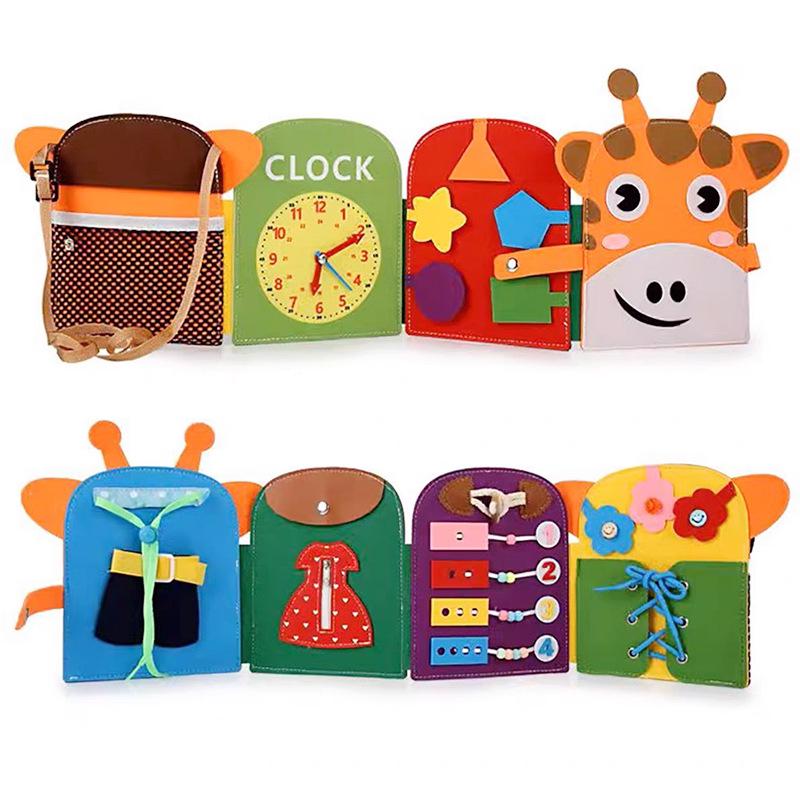 Montessori Toddler Busy Board: Felt Learning Cloth Book for Ages 1-3