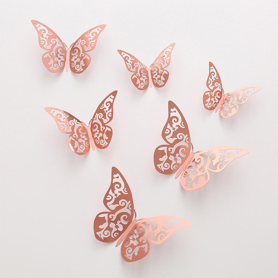 3D Butterfly Wall Stickers: Three-Dimensional Hollow Design, Cartoon Creative Decor for Living Rooms and Holidays