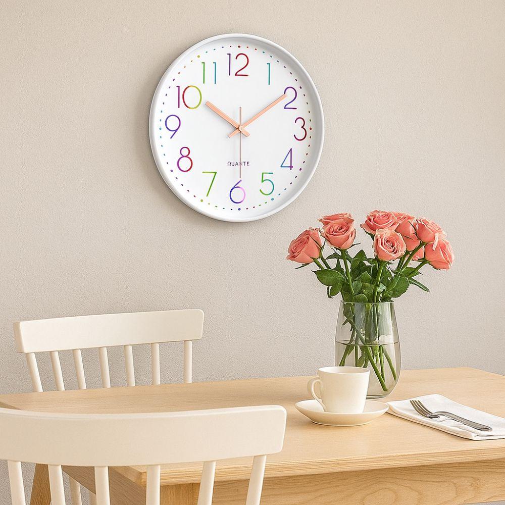 Fashion 12 Inch Digital Wall Clock Mute Colorful Numbers Quartz Clock Plastic Wall Hung Clock Living Room