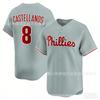 Embroidered Baseball Jersey Philadelphia Phillies 8 Castellanos Unisex Cap Fans Fall Winter Wear