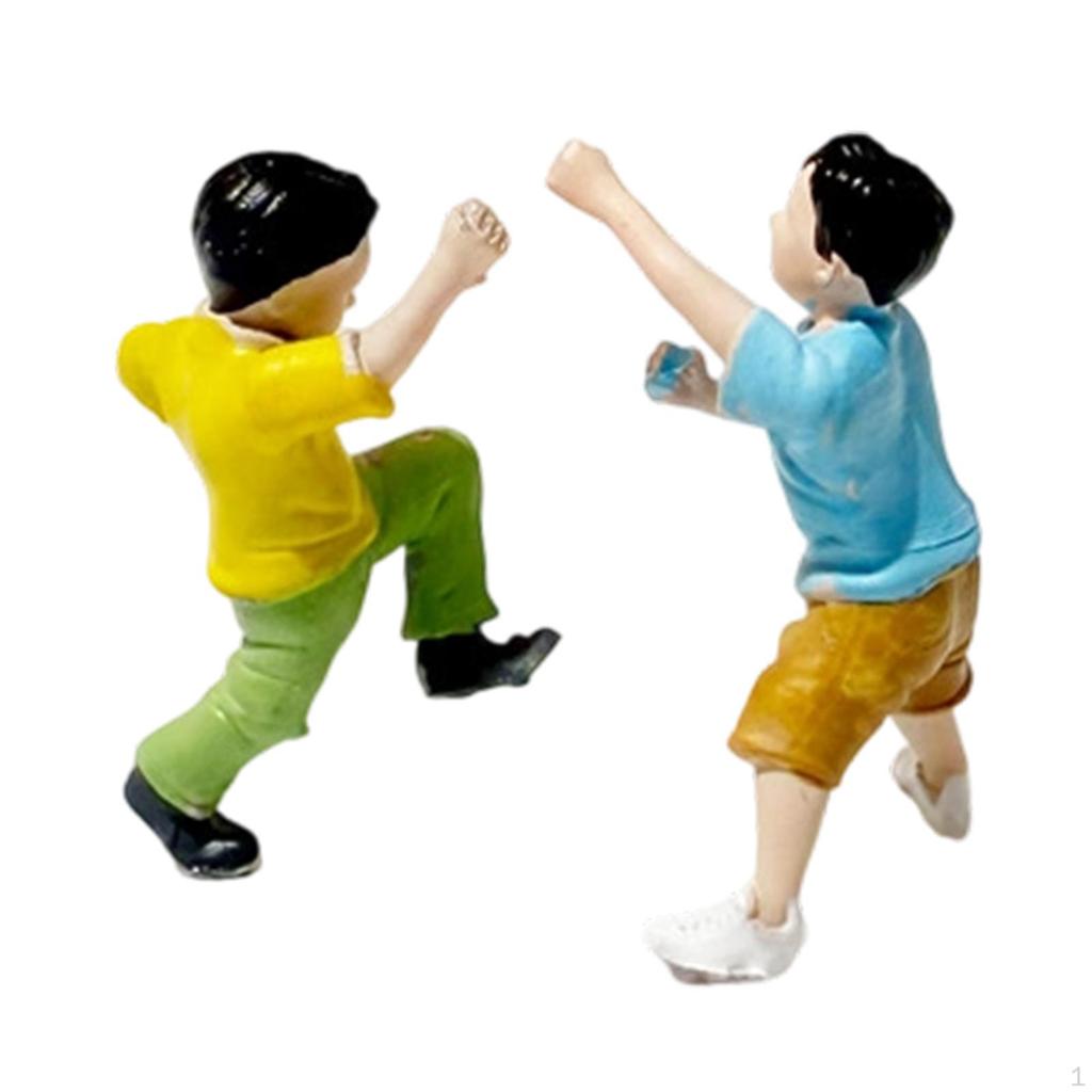 1/64 People Figure Mini Architectural Figurine Resin Role Play Tiny Model for Train Station