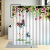 Spring Flowers Butterfly Shower Curtain Daisy Rose Orchid Floral Plant Home Decor Screens Waterproof Bathroom Curtains With Hook