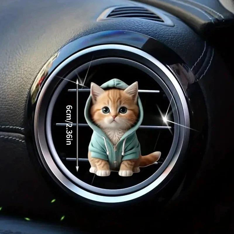 Cat Pattern Hoodie, Vent Clip, Car Accessories, Acrylic Aromatherapy Accessories, Car Decorative Air Freshener