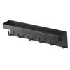 Key Rack with Tray 6pcs Hooks Nail Free Installation Rounded Corners Decorative Practical Carbon