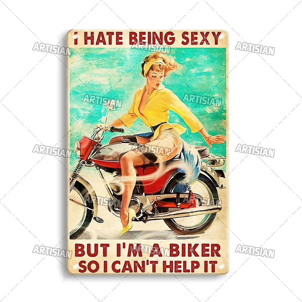 Artisian Riding Metal Plate Motorcycle Tin Sign Motorbike Decorative Poster Wall Decor Garage Bar Pub Club Hotel Cafe Kitchen