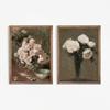 Retro Painting French Flora Vintage Poster and Prints Victorian Still Life Flower Rose Canvas Painting Decoraiton Living Room