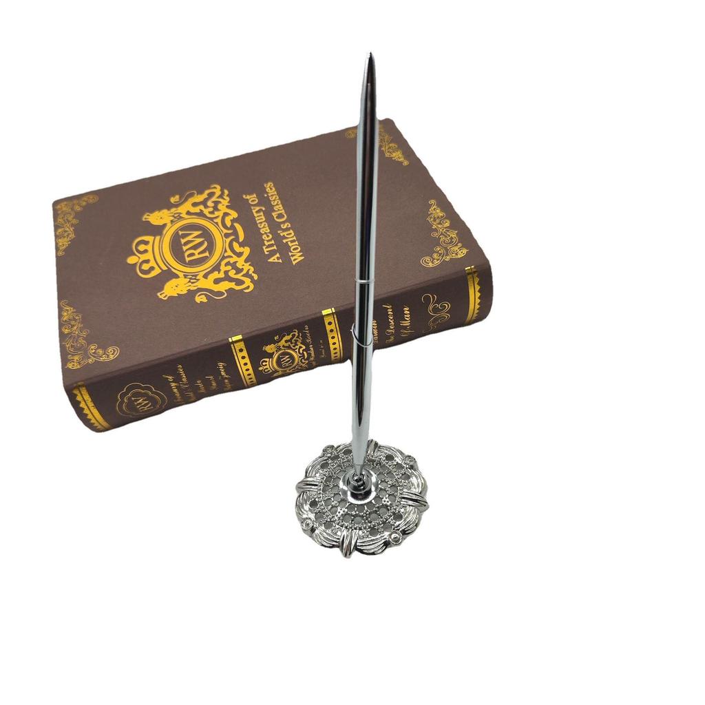 Electroplated Cylinder Pen & Flower Base Holder Set