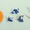 Marine Animals Blue Whale Shaker Enamel Pins Glitter Ocean Sea Animal Brooches Lapel Badge Jewelry Accessories Gift for Friends