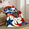 Patriotic Stars Stripes Blanket bedroom Blanket for Livingroom Couch lunch break Soft throw for Friend's festival Gift