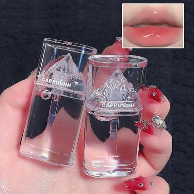 Ice Mountain Lipgloss, Kristallgelee, Lippenglasur, transparentes Glas, Lippenöl, feuchtigkeitsspendend, wasserfest, flüssiger Lippenstift, Lippenkosmetik