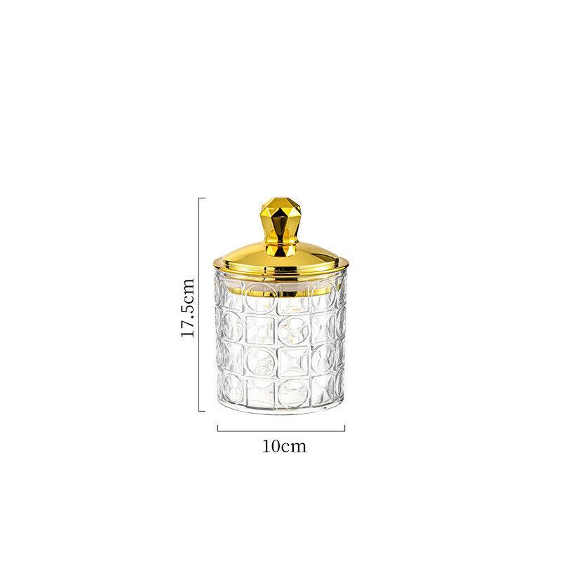 1PC Multifunctional Storage Tank Light Retro Pattern Transparent Sealed Jar Luxury Golden Lid Candy Coffee Bean Storing Jar