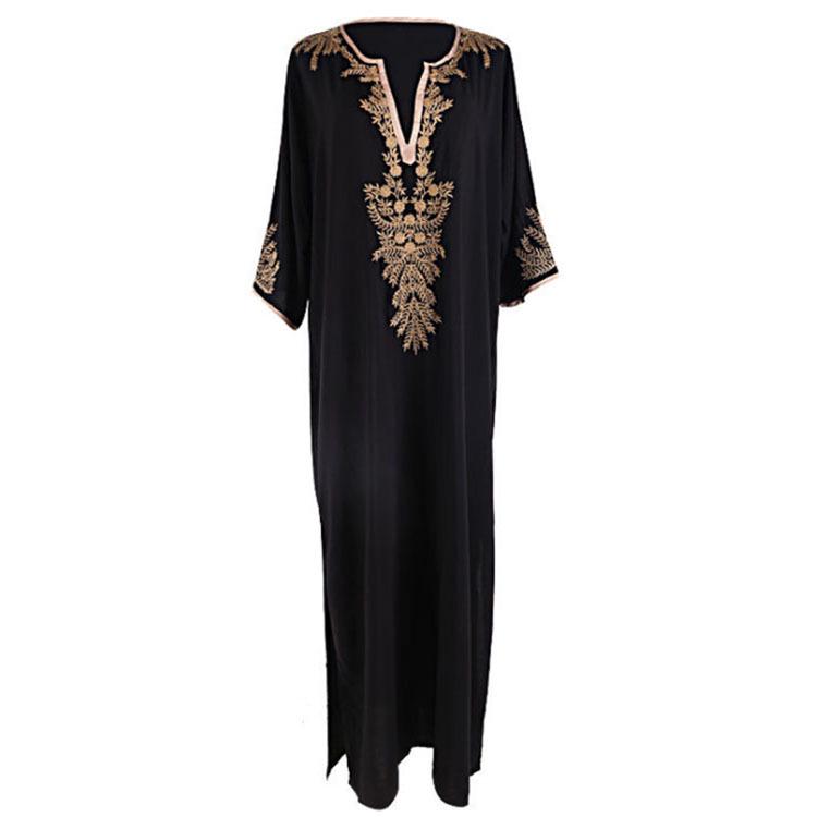 European-American Embroidered V-Neck Cotton Swimsuit Cover-Up