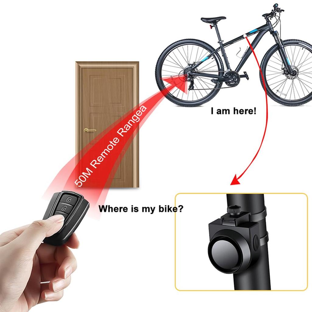 GAOHOU 115dB Security Alarm with 3 Volume Levels and 7 Sensitivity Easy and Loud Sound for and and Road Gang Prevention Bicycle/Motorcycle Anti-Theft