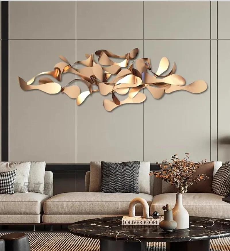 Light Luxury Metal Wall Decor Nordic Wrought Iron Hanging Decorations for Living Room Dining Room Decor Creative Bedroom Bedside