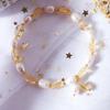Summer Fashion Women's Bracelet Natural Freshwater Pearl with Yellow Crystal Waterproof  Fashion Bangles