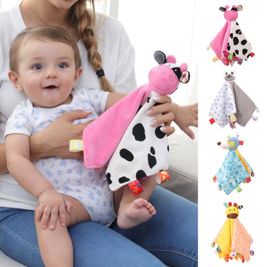 

Успокаивающее полотенце для младенцев, внешний вид животного, эмоциональный комфорт, устойчивое к укусам, детское успокаивающее одеяло-погремушка с биркой для новорожденных
