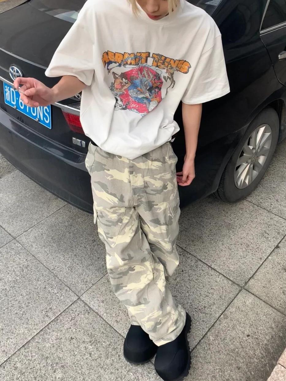 

Корейский выбеленный камуфляжный комбинезон десантника с широкими штанинами L