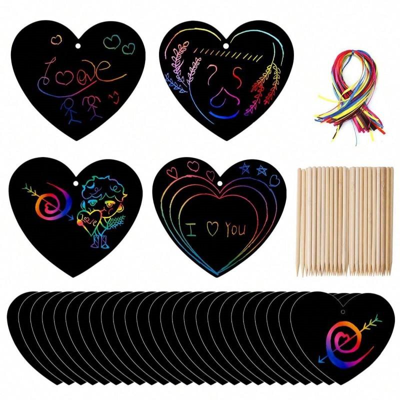

24/48 Pcs Animal DO-IT-YOURSELF Toys Scratching Painting Alien Vibrant Ideal For Children