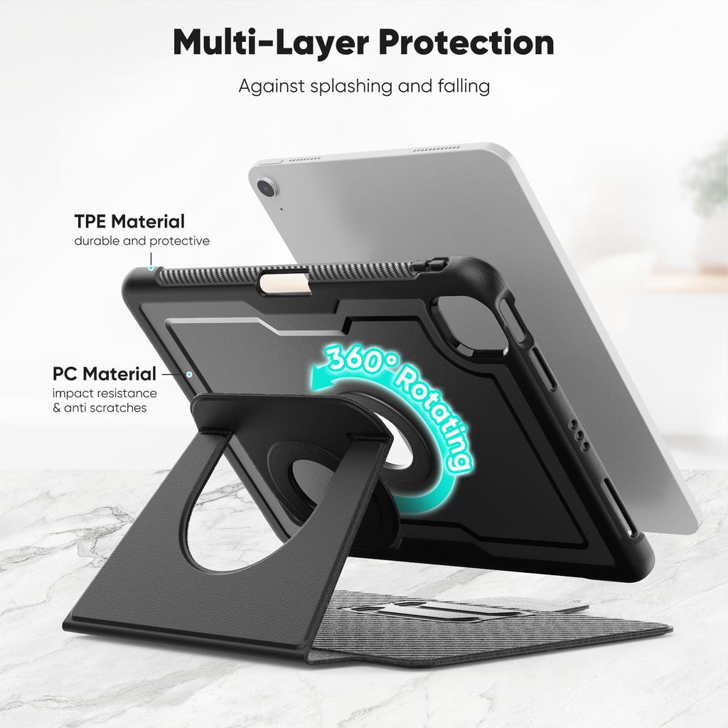 360 Rotating Magnetic Case for iPad Pro 11 Air11 M3 M2 11 Inch Air5 Air4 10 9 Inch PU Leather Stand Cover with Adsorption