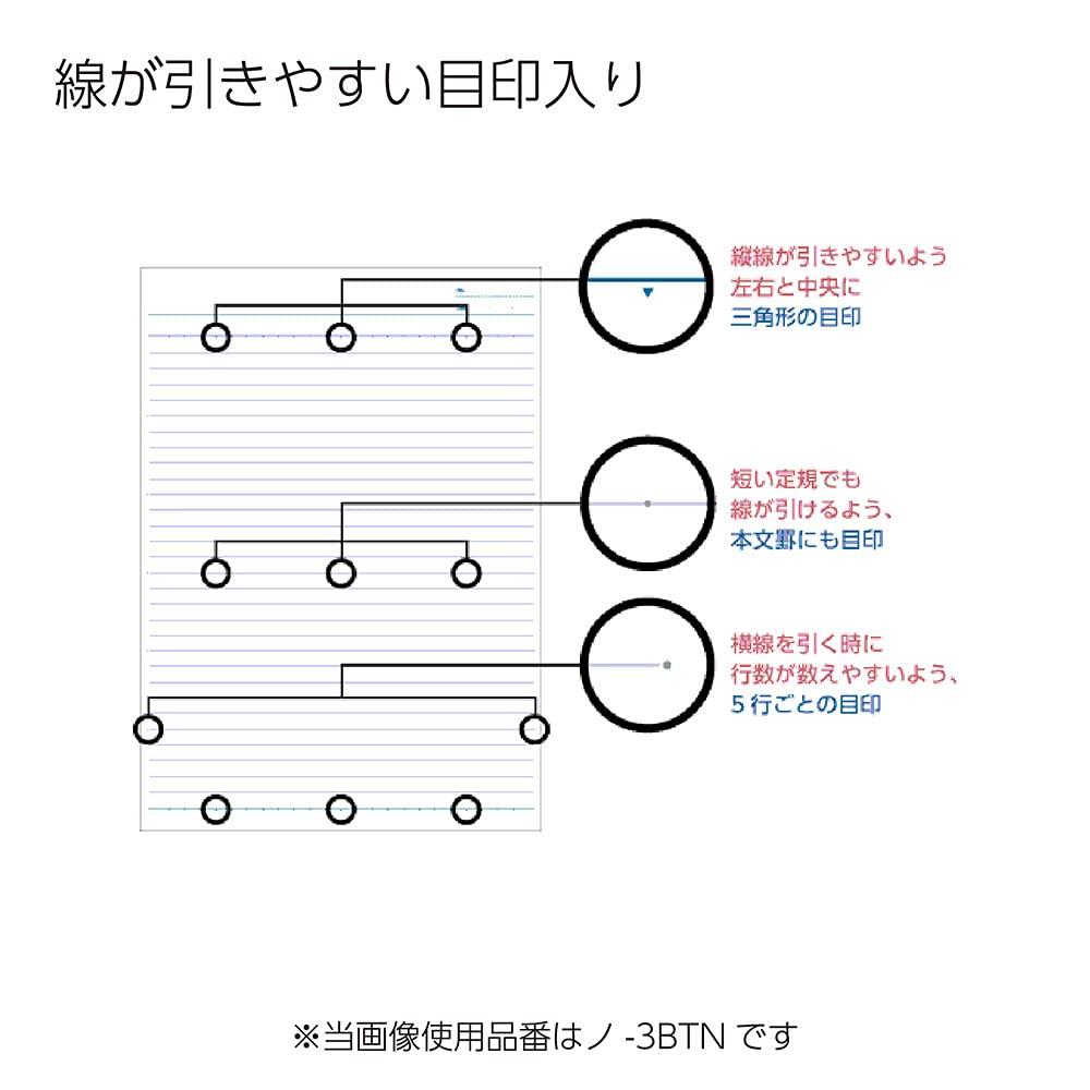 KOKUYO Campus Smooth Dotted Ruled B5 100 Loose-Leaf Paper, Writing, Lines, Size, B-ruled, Sheets, No-836BTN