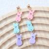 Trendy Multicolor Rabbit Earrings Acrylic Animal Dangle Ear Rings Fashion Statement Jewelry Animal Theme Ear Accessory