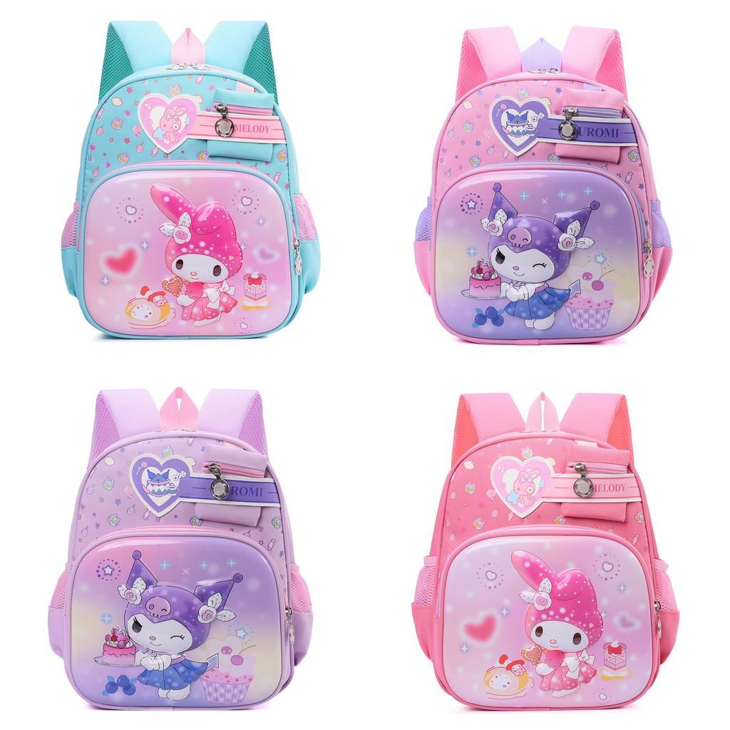 Kuromi Melody Pattern Kids Backpack With Breathable Oxford Fabric For Elementary School Students