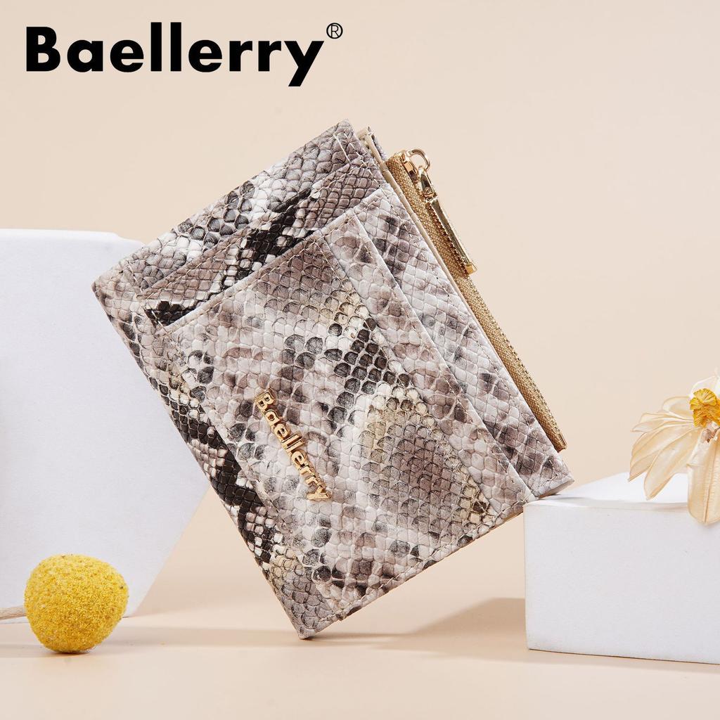 New wallet women's short, snake pattern multi-card zipper change bag niche card bag women