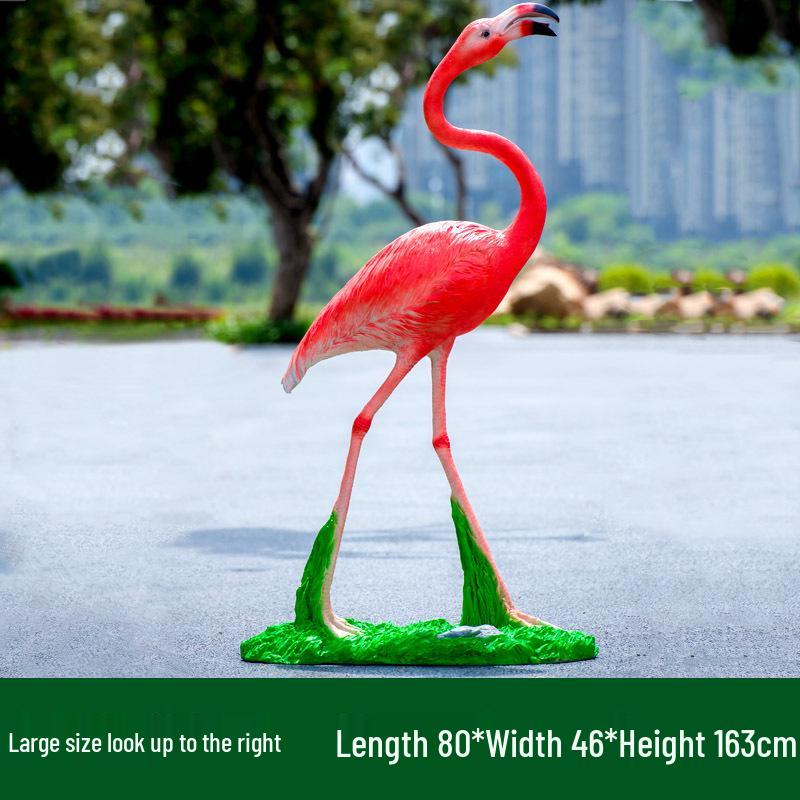 Fiberglass Flamingo Sculpture for Garden and Pond Decorations