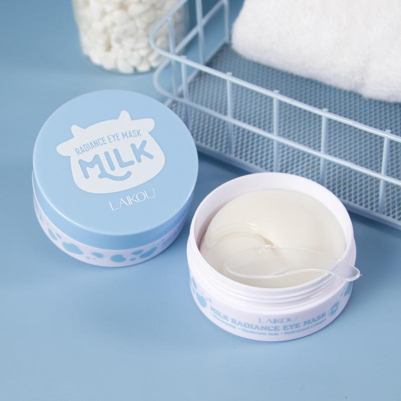 LAIKOU Milk Radiance Eye Mask 70g (50 Pairs) - Firming Under Eye Patches with Collagen & Niacinamide for Puffy Eyes, Dark Circles