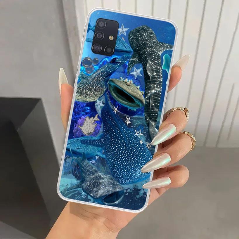 Ocean Whale Shark Phone Case for Samsung Galaxy A52 A32 A22 A12 A02S A50S A30S A10S Note 20 Ultra 10 Plus S10 A31 A20 A71 A72 Ga