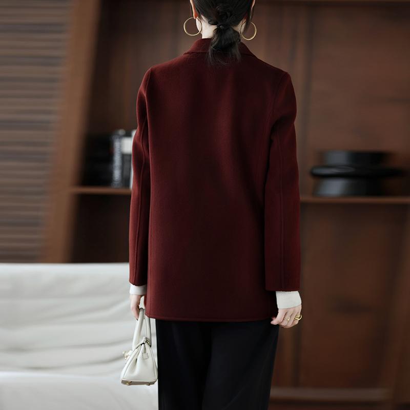 100% Wool Women Jacket TIDENOVEL Autumn Wool Blazer Handmade Suit Jacket Winter Warm Wool Coat