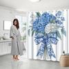 Blue Hydrangea Shower Curtain, Elegant Polyester, Fade-Resistant,  Perfect for All-Season Bathroom Decor