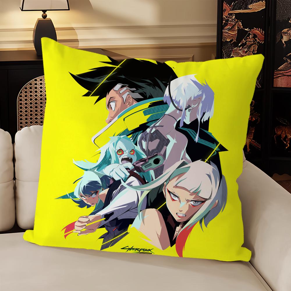 Классическая игра Ребекка Гостиная Изголовье кровати Спальня Офис Подушка Подушка Диван Время для сна C-Киберпанк E-Edgerunners Наволочка 12x12Inch