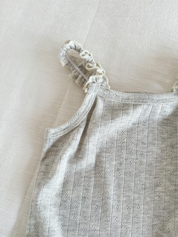 2025 Summer Korean-Style Ribbed Tank Top for Baby Girls - Versatile & Colorful