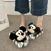 Cartoon Three-dimensional Mickey Cotton Slippers Women's 2025 New Autumn and Winter Indoor Home Warmth Outer Wear Thick-soled Fluffy Slippers