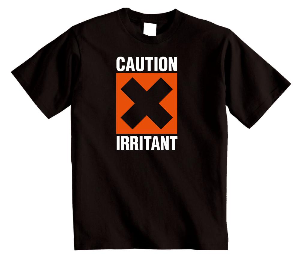 

CAUTION IRRITANT Mens funny T-shirt Ideal gift for dad or that man in your life. 2XL