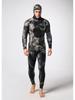 3MM Camo Neoprene Two-Piece Hooded Diving Wetsuit for Cold Protection