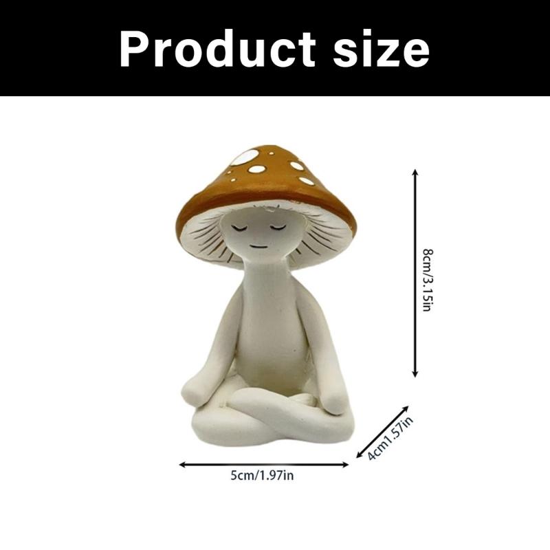 Garden Statue Fairys Garden Accessories Centrepieces Meditations Mushroom Figurines Sculptures Miniature Landscape Decors