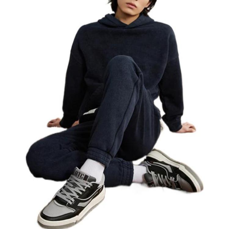 Li-Ning Loose-Fit Solid Color Hoodie Unisex Tops Black AWDS067-8