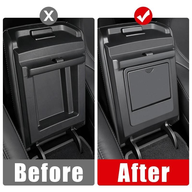 For Tesla Model 3 Y 2017 2018 2019 2020 2021 2022 2023 Armrest Hidden Button Storage Box Sundries Organizer Tray Car Accessories