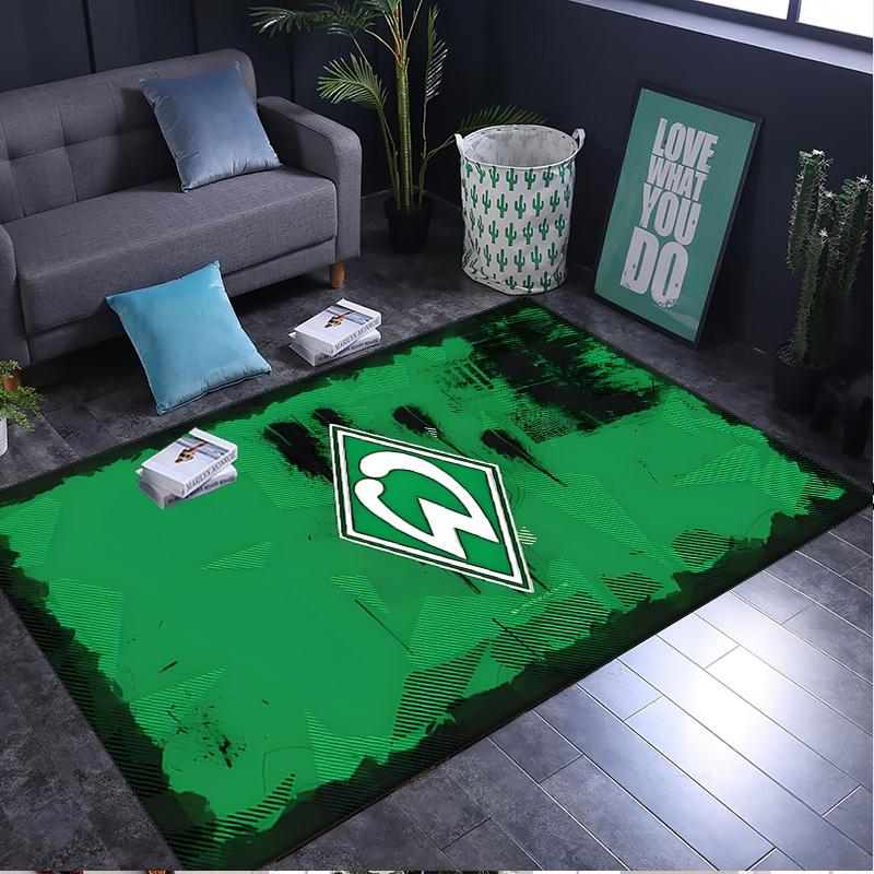 1 Stück Teppich Grün und Weiß Werder Teppich, Stuhlmatte, Bereichsteppich für Büro Schlafzimmer Wohnzimmer Schlafzimmer, Fußmatten Dekoration Weihnachtsgeschenke für Fans