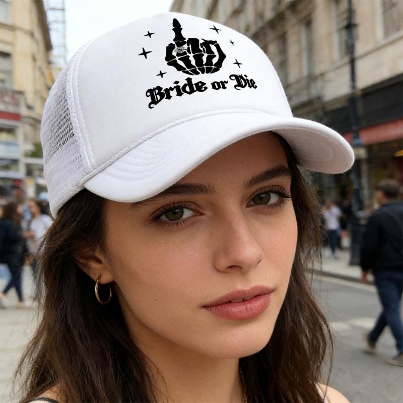 Bride Till Death Do Us Party Skull Baseball Cap Adjustable Size Perfect For Brides Parties Casual Outfits