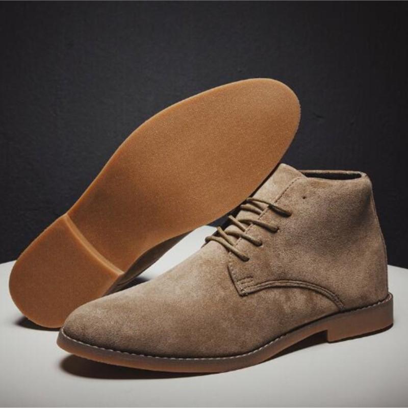 Large Size Suede Casual Lace-up Pointed Four Seasons Male Business Leather Shoes Ankle Boots M733