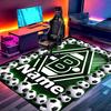 Benutzerdefinierter Name Personalisierter Borussia Mönchengladbach Druckteppich, Vielseitiger Wohnkulturteppich, für Spielzimmer, Wohnung, Balkon, Eingangsbereich, Flur Geschenk