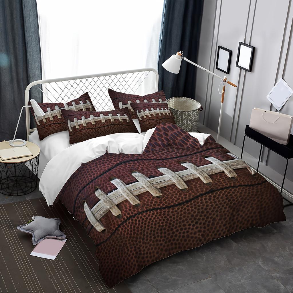 Rugby American Football Sports Quilt Cover Bedding 3D Printing Three-Piece Home Textile