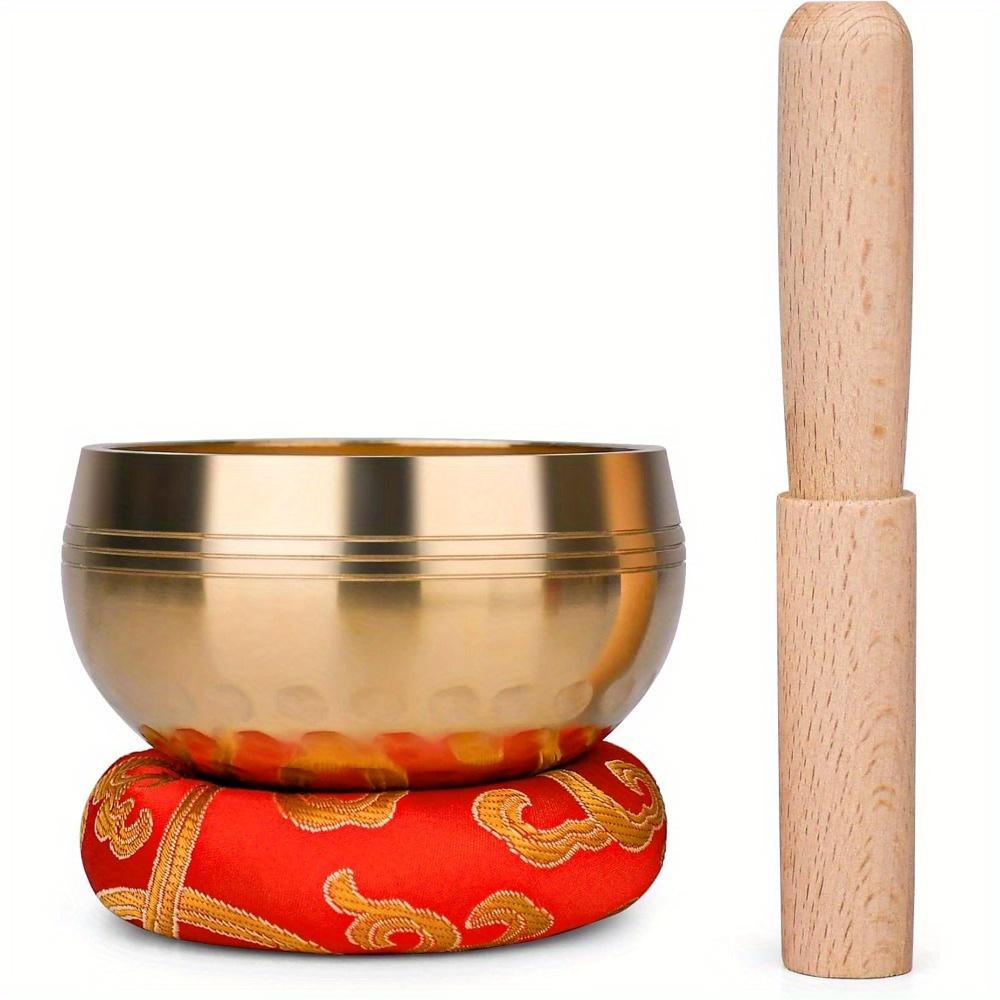 Tibetan Singing Bowls Set-Meditation Sound Bowl-Singing Bowls Hand-hammered in Nepal for Yoga, Chakra Healing, Mindfulness, and Stress Relief
