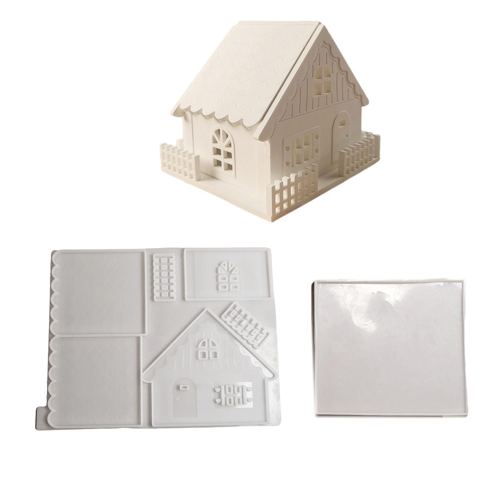 

Набор из 2 прочных силиконовых форм для домиков Набор силиконовых форм для создания миниатюрных сцен с домиками и зимних украшений